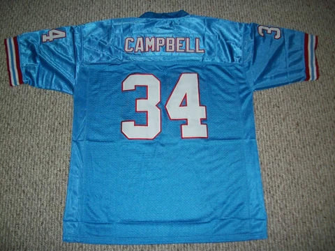 EARL CAMPBELL Unsigned Custom Blue Houston Sewn New Football Jersey Sizes S-3XL Cover