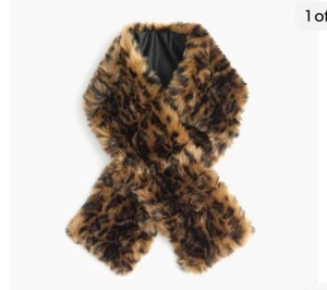 J.CREW Leopard Faux Fur Stole G9688 NWT - Picture 1 of 8