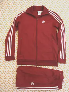 Pantalon + veste ADIDAS Survetement Bordeaux et Blanc trefoil Homme - S - Foto 1 di 14