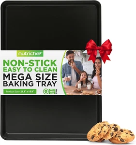 Nutrichef Nonstick XL Cookie Sheet Baking Pan - Extra Large 22 Inch X 16 Inch wi - Picture 1 of 12