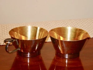 WMF German Modern Set Metallic Zuckerschale & passende Milchkännchen mit schwarzem Knopf - Bild 1 von 4