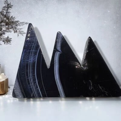 Cristal de cuarzo ágata negro talla de montaña (#16) Foto 1 de 4