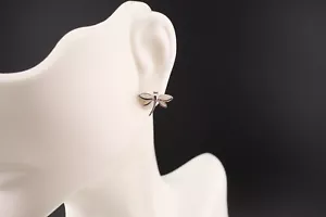 Women's Sterling Silver Dragonfly Stud Earrings w/Opal Accents - Nature Inspired - Picture 1 of 10