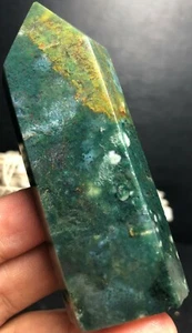105 g WOW! Geoda de cuarzo jaspe oceánico reiki ágata PUNTO DE VARITA DE CRISTAL curación Y941 - Imagen 1 de 7