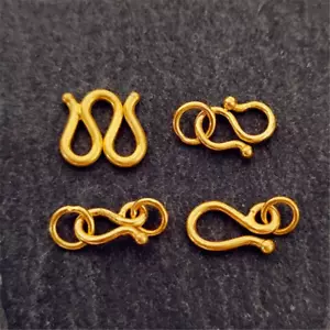 1pcs Puro 999 24K Oro Giallo M W S Chiusura Estensione Connettore Fai da Te per Catena - Foto 1 di 6