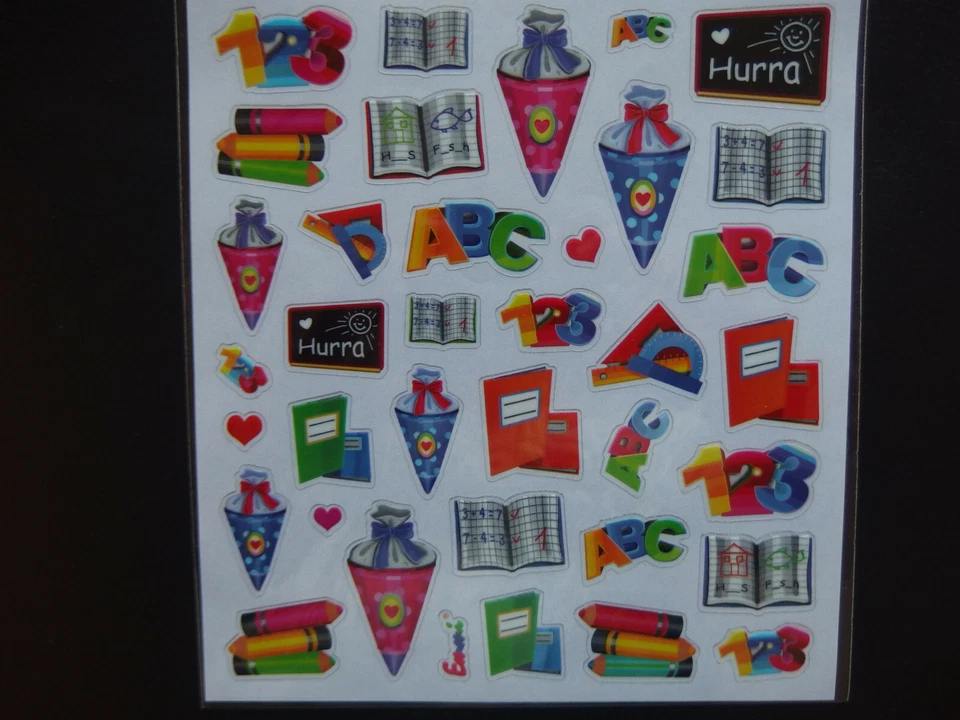 Design Sticker  - ABC -  Schule - Schultüte + mehr - Einschulung Schulanfang - Bild 1 von 1