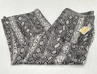 Pantalones para mujer Michael Kors satinados bolsillos laterales pierna ancha, negros, talla L Foto 1 de 3