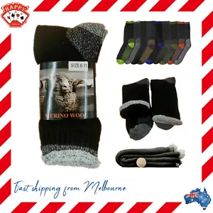 Men Heavy Duty Merino Wool Work Socks Extra Thick Thermal Warm Bulk New AU - Picture 1 of 20