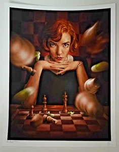The Queen's Gambit Signed & Numbered Fine Art Print Robert Bruno Chess - Picture 1 of 4