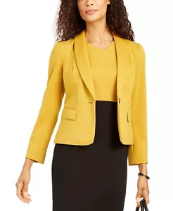 NEW KASPER YELLOW CAREER JACKET BLAZER SIZE 14 W WOMEN $109 - Picture 1 of 3
