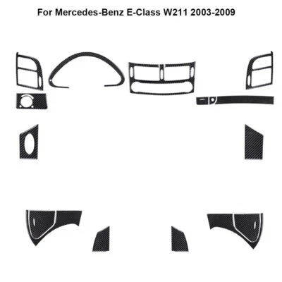 Kit completo de acabamento interno de fibra de carbono 16 peças para Mercedes-Benz Classe E W211 - Imagem 1 de 4