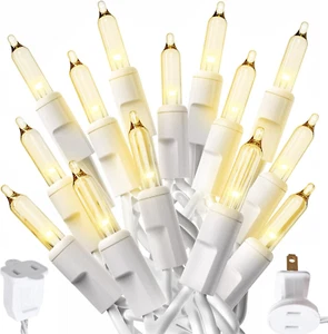 300 Count Clear Christmas Tree Lights with White Wire - 60 Ft Warm White Twinkle - Picture 1 of 8