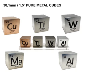 Set 5 de cubos de 38,1mm (1.5): tugnsteno, titanio, cobre, aluminio y magnesio - Imagen 1 de 46