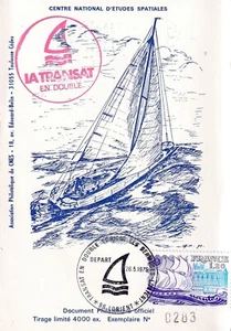 CNES 1979 Voilier Le Transat en double Lorient Les Bermudes Carte - Imagen 1 de 2