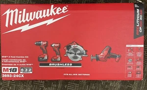 Milwaukee M18 4-Tool Combo Kit 3693-24CX BRAND NEW - Picture 1 of 3