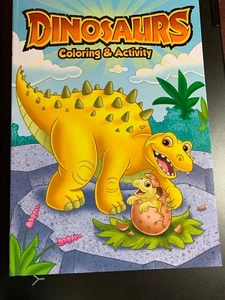 DINOSAURS COLORING & ACTIVITY BOOK CHILDREN KIDS NEW STEGOSAURUS Dinosaur - Picture 1 of 2