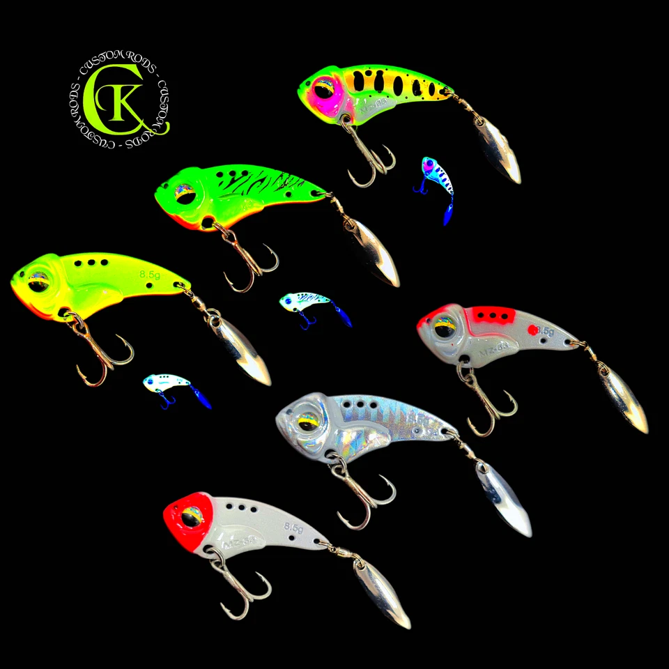 6x 8,5g Spin Jig JigBait Chatterbait Runner KunstKöder Wobbler Spinner Spinmad - Bild 1 von 1