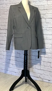 Chaqueta Tolly Tahari ASL Gris Mezcla Lana 14 Nueva Con Etiquetas - Imagen 1 de 13