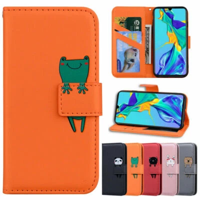 Panda Frog Cat Leather Phone Case For Huawei P20 P40 P30 Pro P Smart Y8P Nova 5T - Image 1 of 4