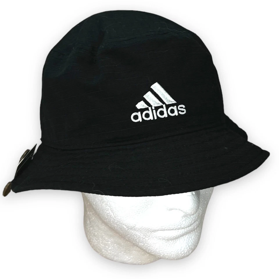 Adidas Essentials Plus Womens Bucket Hat in Black and White OSFM