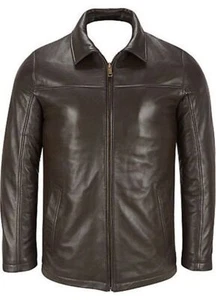 Mens Black Original Leather Motorcycle Jacket Lambskin Trendy Jacket &Biker Look - Picture 1 of 4