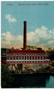 POSTCARD Electric Power Plant Akron Ohio Old Vintage 0598 - Picture 1 of 2