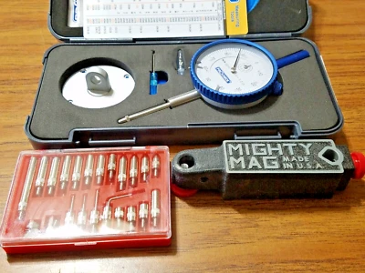 PROCHECK 1" Travel Indicator SET with Mighty Mag Base 22 Contacts Precision Measuring