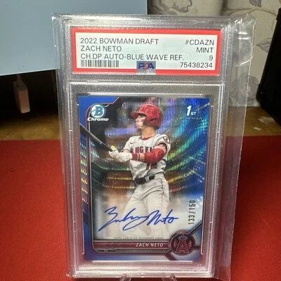 2022 Bowman Draft Chrome - ZACH NETO 1st RC Blue Refractor PSA 9⭐️RARE🔥HOT🔥 - Image 1 of 2