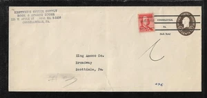 US Precancel Envelope: PA Connellsville 3a8 X 30 46 Used (Kestner Office Supply) - Picture 1 of 1