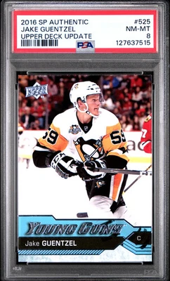2016 SP Autêntico Upper Deck Atualização Jake Guentzel #525 Young Guns PSA 8 - Imagem 1 de 2