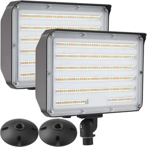 2Pack Dusk to Dawn Outdoor 100W LED Flood Light with Knuckle&Plate, 3000K/400... - Picture 1 of 7