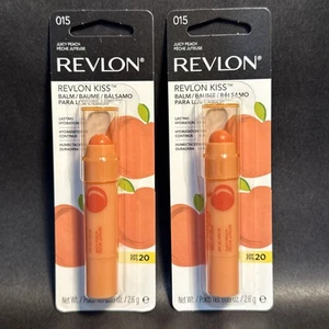 Bálsamo labial Revlon, ¡paquete de 2! Bálsamo labial tintado Kiss FPS 20-015 jugoso melocotón - (QQ1121) - Imagen 1 de 3
