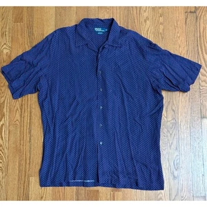 Camisa Polo Ralph Lauren Vintage Clayton Para Hombre Talla L Azul Rojo Rayón Geométrico - Imagen 1 de 5