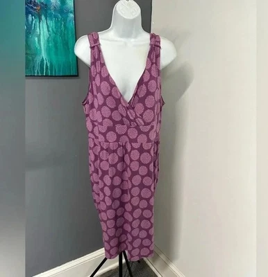 Merona Women’s XL Plunging V Neck Sleeveless Dress Purple Floral Stretch Casual - Image 1 of 4