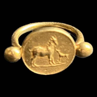 Helen Woodhull 22K 金马戒指复古设计师精美珠宝首饰 — 第 1/4 张图片