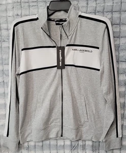 Karl Lagerfeld Paris Men's Medium Zip Up Sweatshirt Lightweight Fleece Jacket - Picture 1 of 4