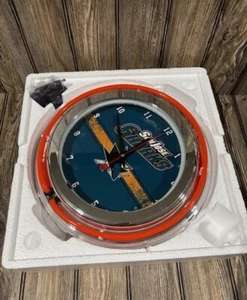 Bar Man Cave San Jose Sharks Double Neon Clock Hockey - Picture 1 of 1
