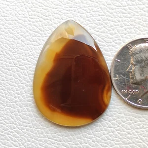 Big pear shape rare multi colour montana agate cabochon loose gemstone R11384 AU - Picture 1 of 5