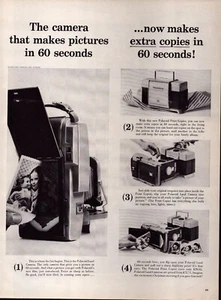 Cámara Polaroid Land 1958 y copiadora impresa anuncio impreso copias adicionales en 60 segundos - Imagen 1 de 1