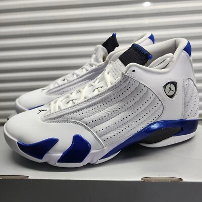 Jordan 14 Retro Hyper Royal Talla 12.5 | 487471-104 Blanco Negro Hyper Royal Para Hombre Foto 1 de 4