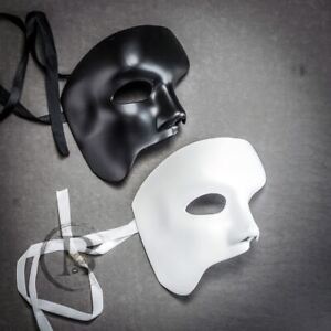 Couple's Phantom Masquerade Masks Black and White Set