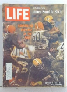 LIFE MAGAZINE October 14, 1966 - NFL Football Cover w/ James Bond - GD/VG - Picture 1 of 7