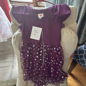 RMLA purple Dress w/ stars Girls size 10 new with tags - Picture 1 of 12