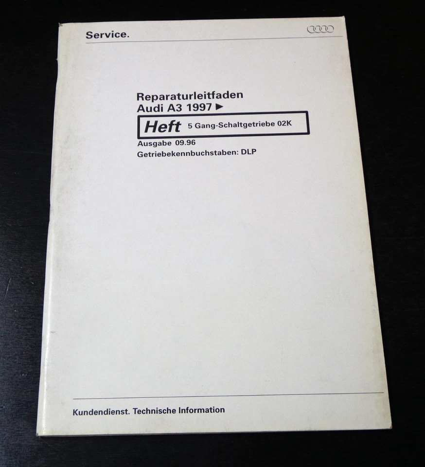 Manual de Taller Audi A 3/A3 5-Gang Caja de Cambios Manual 02K Desde 1997 - Imagen 1 de 1