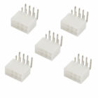 5 Pcs Beige 8 Pin Jack 90 Degree TX PCB Power Connector Adapter