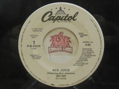 Promo! Ace Juice – Go Go (Featuring M.C. Hammer) / Same, 45 RPM EX (26F) Foto 1 de 2