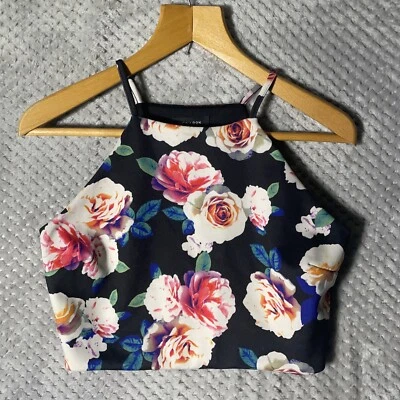 NEW LOOK WOMENS TOP SIZE UK 14 FLORAL SLEEVELESS ROUND NECK - Image 1 of 4