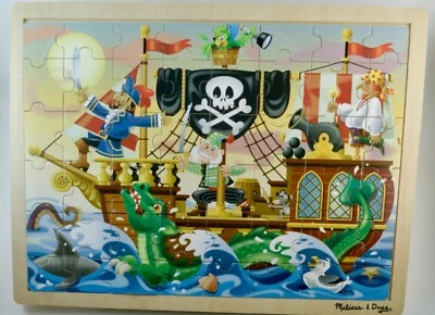 Melissa & Doug Pirate Adventure- 48 Piece- Wooden Jigsaw Puzzle- EUC - Image 1 of 4
