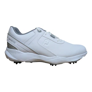 FJ Foot Joy Men's Sport LT Golf Shoes - White - US Size 8 - 58084 - Picture 1 of 5
