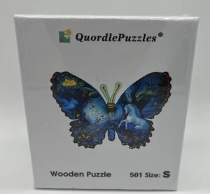 Farfalla Fantasia 70-110 Pezzi Puzzle in Legno Unicorno A5 Piccolo Sigillato - Foto 1 di 2